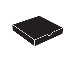 Pizza Box silhouette vector on white background