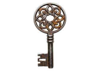 Ornate, antique key with intricate designs and a hint of age.
