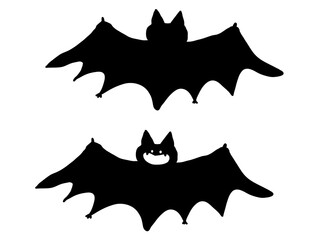 シンプルなコウモリのイラストセット