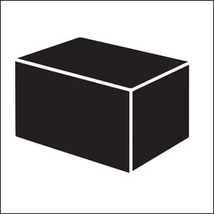 Box silhouette vector on white background