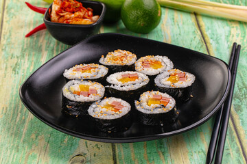 Koream homemade roll Kimbap with nori seaweed