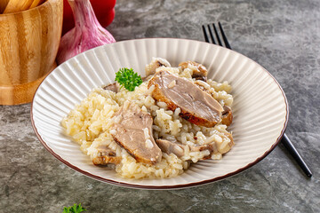 Risotto woth fried duck breast