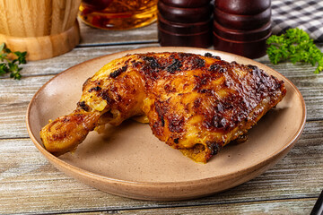 Roasted chicken leg with spices