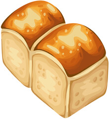 Two loaves of fresh, golden-brown bread, perfectly baked and ready to eat.