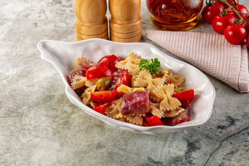 Pasta Farfalle with fresh Tuna fish