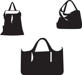 Lady Bag silhouette vector on white background