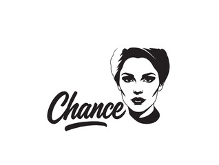 Girl face look with chance.