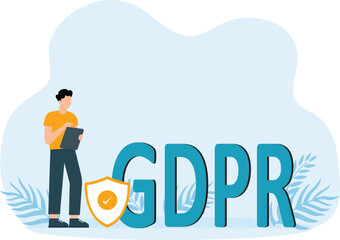 GDPR data protection and can be used for web banners infographics, hero images concept

