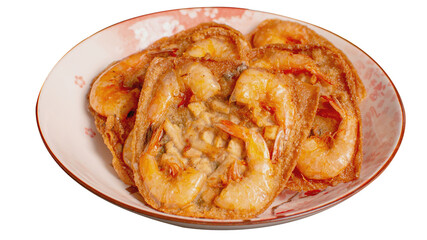 Ote -ote or Bakwan or heci or Fritters, fried foods containing flour and vegetables such as bean sprouts and carrots along with shrimp placed on top. Served with petis sauce, green chili.