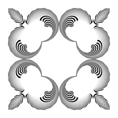 op art creative floral pattern, ornament, vector decorative element