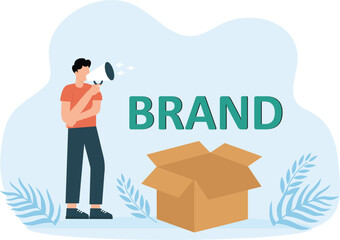 Character of brand owner and promotion and marketing person, Websites and landing pages, Mobile apps and posters and banner concept,