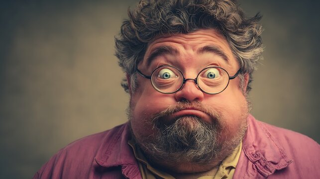 Astounded Man Portrait: A Close-Up Study of Surprise