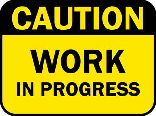 caution work in progress sign design for templates.