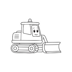Naklejka premium Cartoon Paver Machine Kids Coloring Page