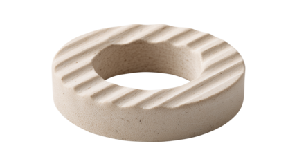 Eco friendly craft object in circular stone like design with textured surface