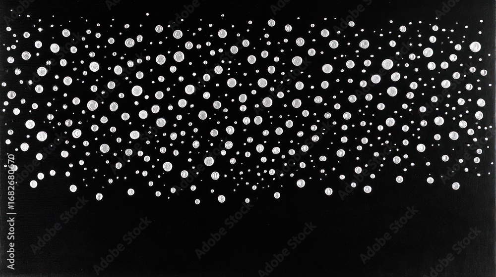 Poster abstract artistic representation of falling or floating bubbles against a dark backdrop