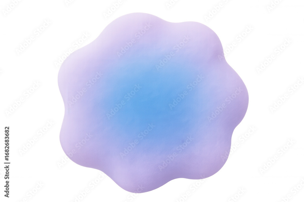 Poster fluid purple-blue blob with translucent backdrop, blending organic curves and abstract visual elemen