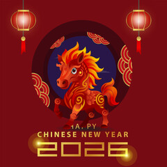 2026 Chinese New Year greetings with repeating lunar