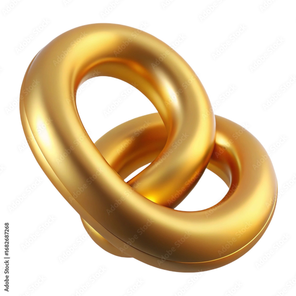Poster elegant interlocking golden rings on a black background representing connection or unity