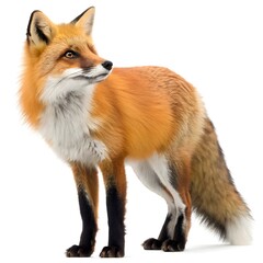 Fototapeta premium Realistic fox illustration with orange and brown fur