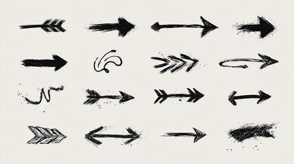 Fototapeta premium set of black and white arrows