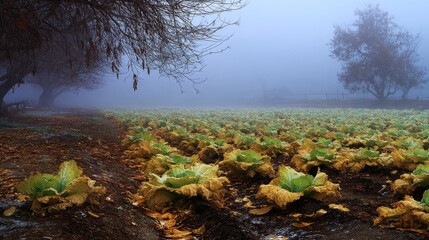 Napa cabbage in winter