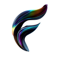 Abstract Iridescent 3D Fluid Design with Rainbow Colors