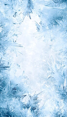 Abstract pattern of frozen ice crystals and snowflake