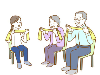 高齢者の筋肉トレーニング　理学療法士によるセラバンドの運動指導