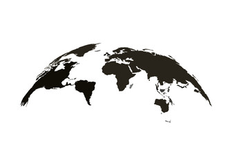 Naklejka premium World map graphic design element black and white simple illustrat
