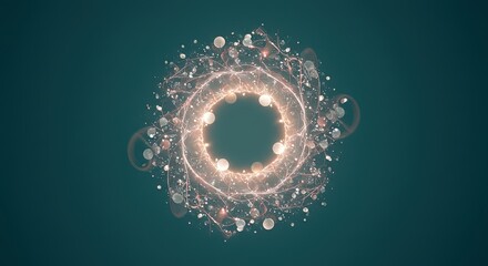 Abstract Glowing Circle with Bubbles