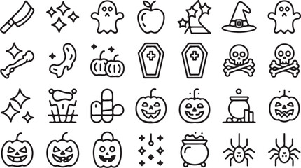 Obraz premium Vector art of halloween icons set