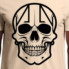 Fototapeta premium Geometric skull makeup t-shirt with abstract bold shapes and modern edge