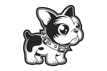 Cartoon Bulldog Character Design in on White Background