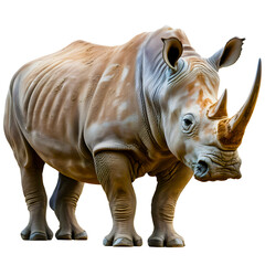 Obraz premium Majestic white rhinoceros standing proudly isolated on transparent background