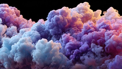 Abstract colorful smoke clouds
