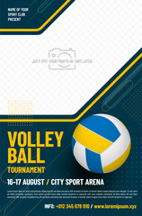 Poster template for your volleyball tournament with photo place