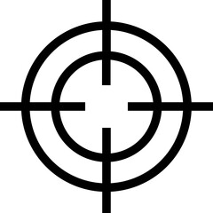 Target icon .target icon on isolated background. Crosshair icon in black.Editable Stroke, Pixel Perfect, Stock Illustration. Goal symbol collection. Darts icon. Hitting the bullseye icon line.