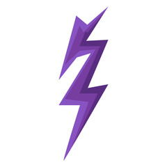 Abstract purple lightning bolt design with sharp edges and dynamic movement, suitable for graphics