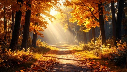 Enchanted Autumn Forest Path