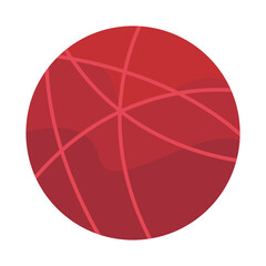 Abstract red globe with intersecting lines and smooth gradients, suitable for digital designs