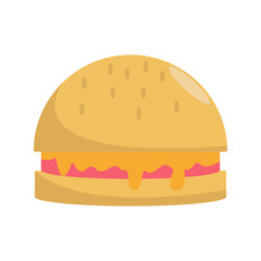 Delicious cheeseburger with vibrant toppings on a colorful table setting, inviting ambiance