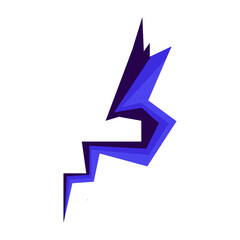 Abstract lightning bolt design in vibrant purple and blue colors, suitable for graphic use