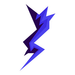 Abstract lightning bolt design in vibrant colors, showcasing dynamic energy and movement