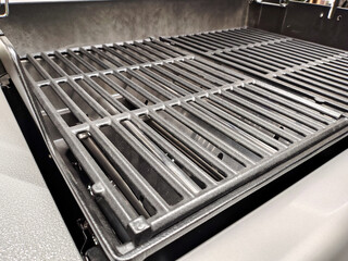 Cast iron gas grill grate, kitchen.
