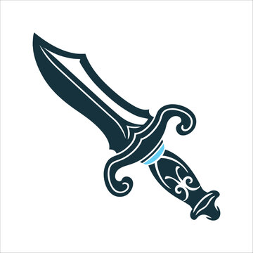Stregheria Ritual Knife Athame Illustration Stregas Blade A ritual knife stregheria athame with a curved handle and single edge
