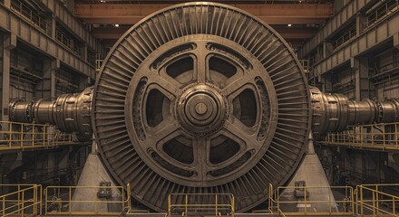 Industrial Machine Turbine in Factory Setting