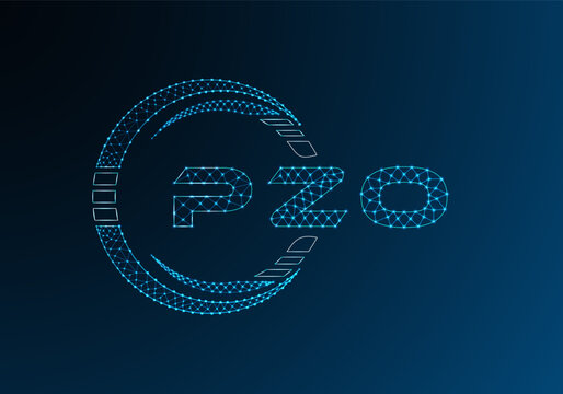 PZO low poly letter logo vector design. PZO lower poly logo design. Low poly logo.
