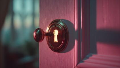 Close-up of a keyhole on a door