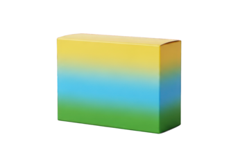 Colorful box with gradient design on transparent background